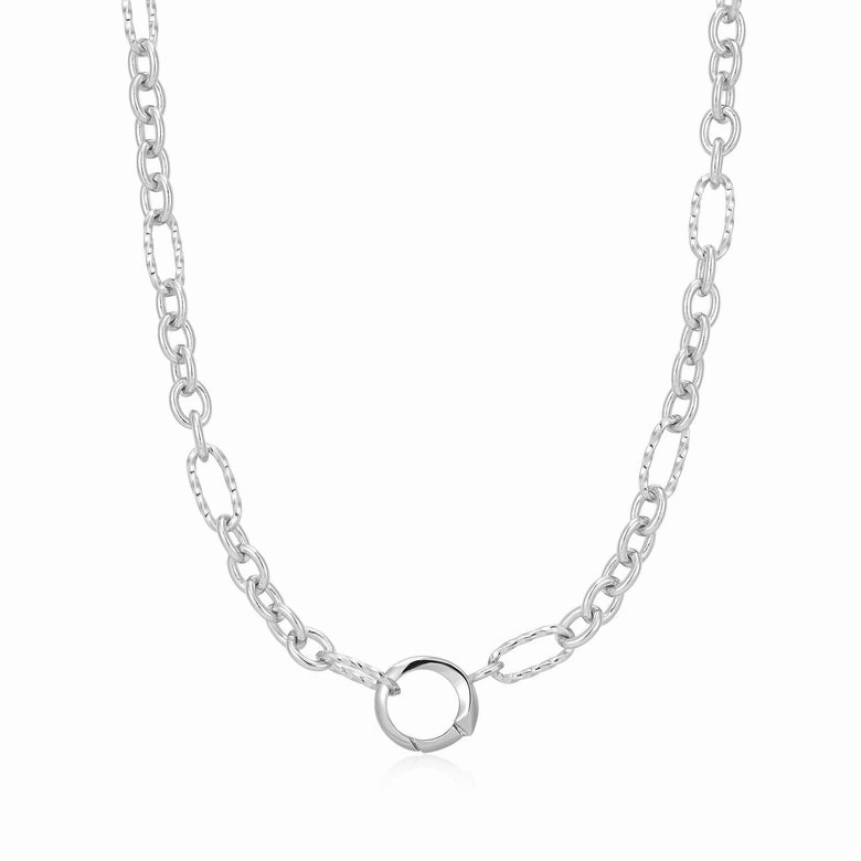 Ania Haie Silver Mixed Link Charm Chain Connector Necklace