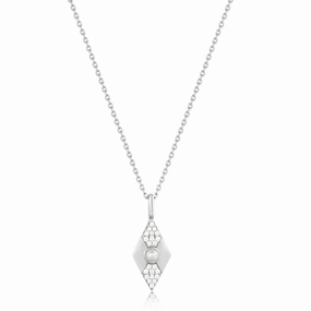 Ania Haie Silver Pearl Geometric Pendant Necklace
