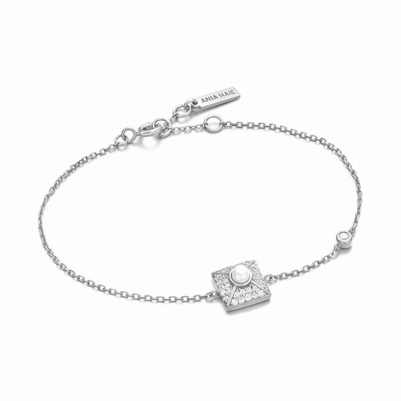 Ania Haie Silver Pearl Pave Bracelet