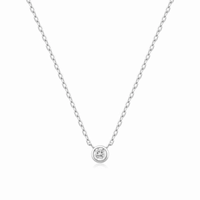 Ania Haie Silver Round Solitaire Cubic Zirconia Necklace