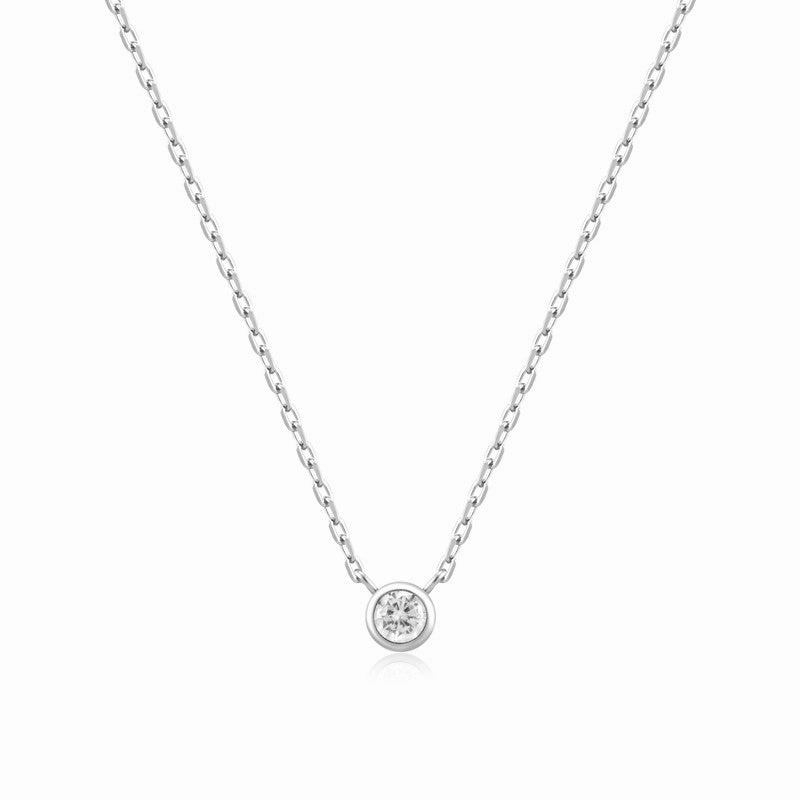 Ania Haie Silver Round Solitaire Cubic Zirconia Necklace