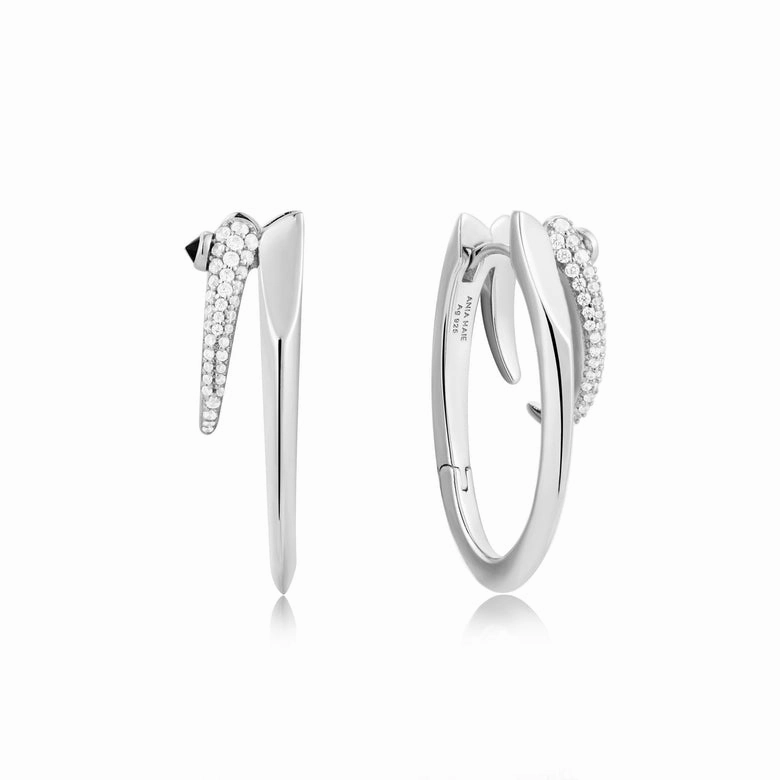 Ania Haie Silver Sparkle Double Hoop Earrings