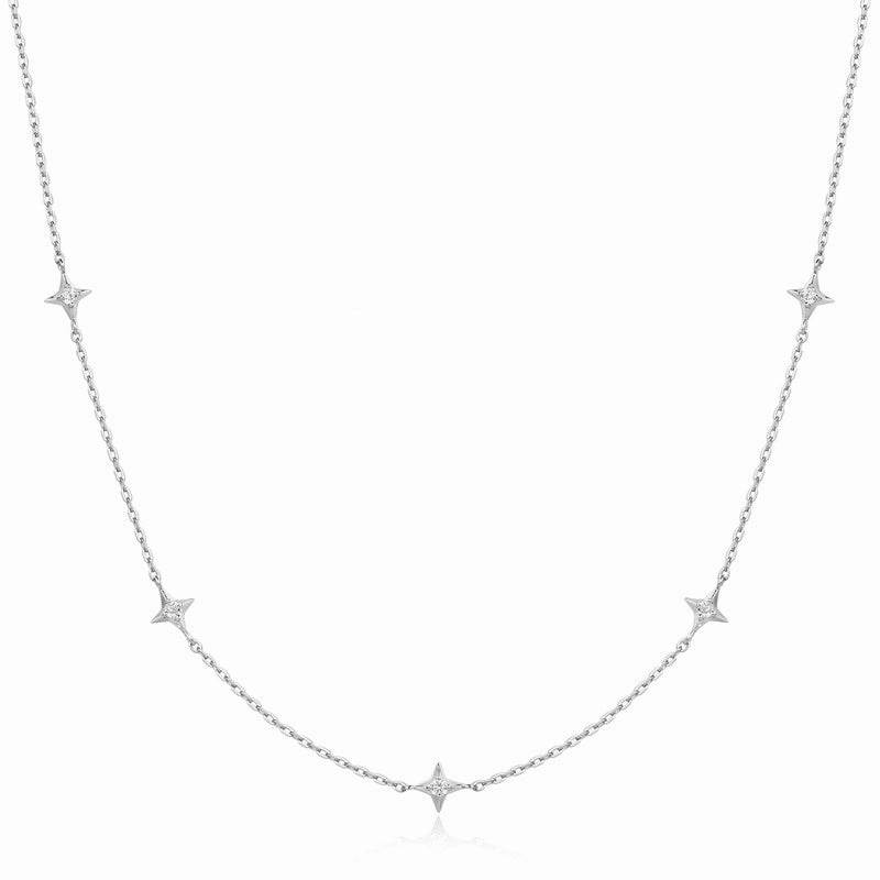 Ania Haie Silver Stars Station Necklace