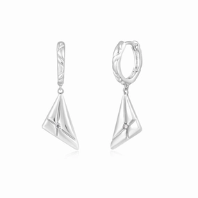 Ania Haie Silver Triangle Kiss Drop Huggies