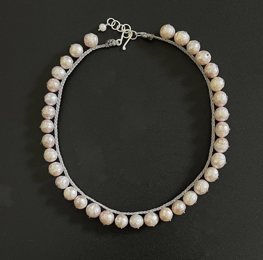 ANN LIGHTFOOT - FRESHWATER PINK PEARL COLLIER NECKLACE