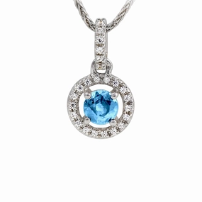 Aquamarine and Diamond Pendant