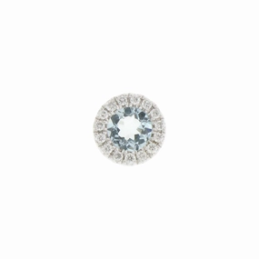 Aquamarine with Diamond Halo Encore Slide Pendant