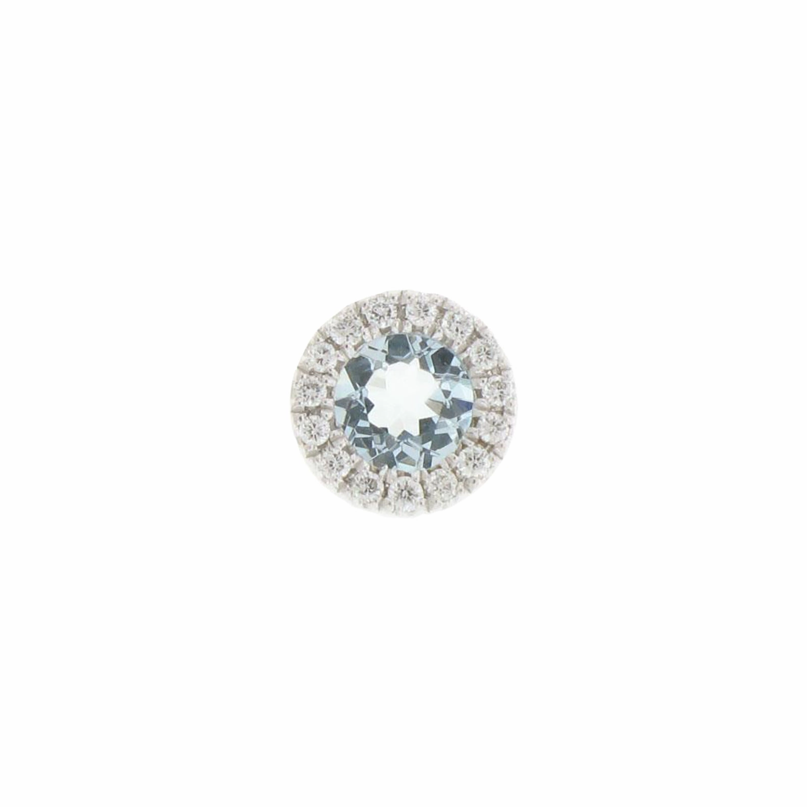 Aquamarine with Diamond Halo Encore Slide Pendant