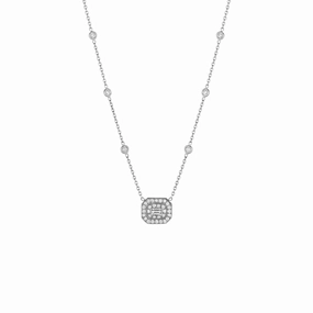 Art Deco Emerald Cut Diamond Necklace
