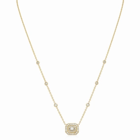 Art-Deco Emerald Cut Diamond Necklace