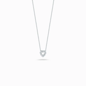 Baby Open Heart Necklace with Diamonds