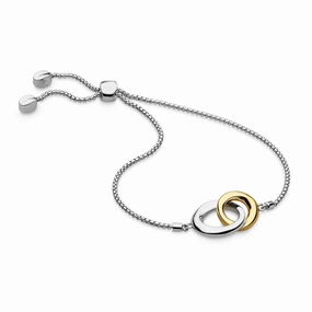 Bevel Cirque Link Golden Toggle Bracelet