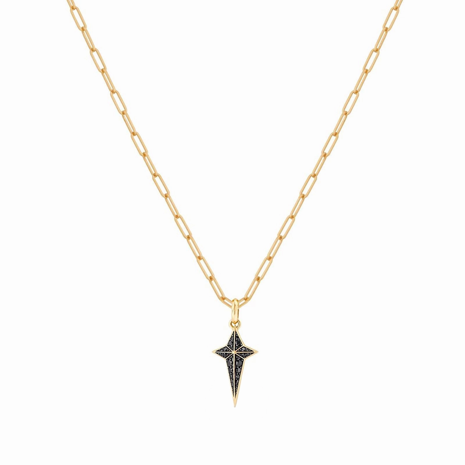 Bitcross Pav Pendant with Black Diamonds
