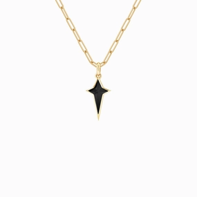 Black Ceramic Bitcross Pendant