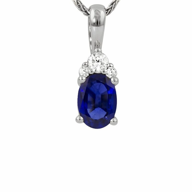 Blue Sapphire and Diamond Pendant