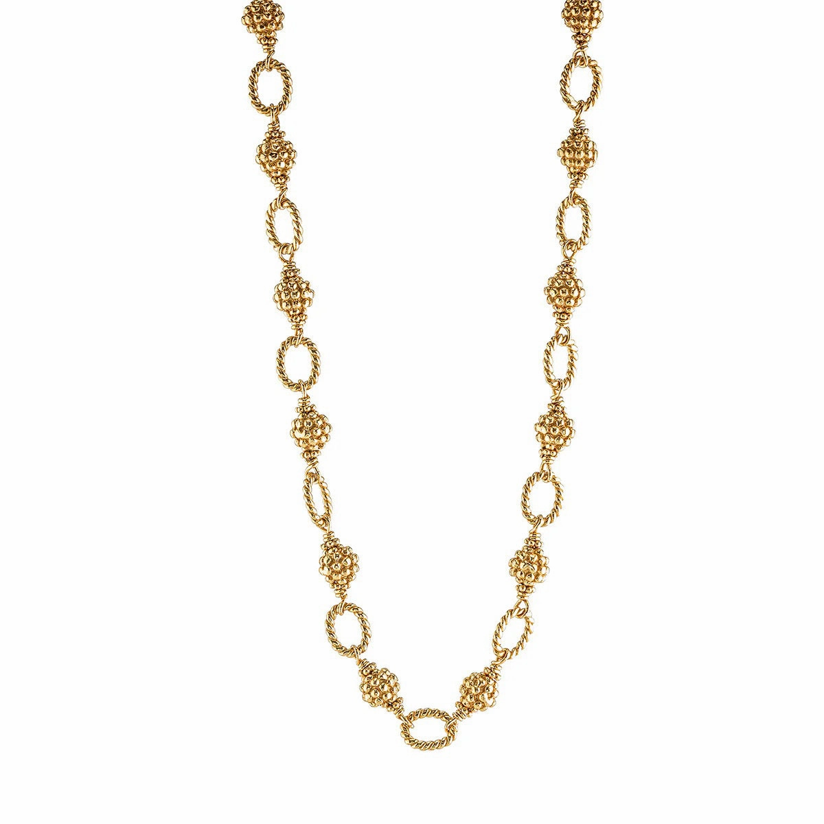 CAPUCINE DE WULF - BERRY AND BEAD CHAIN NECKLACE 24"