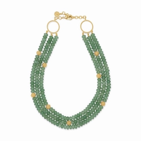 CAPUCINE DE WULF - BERRY AND BEAD TRIPLE STRAND NECKLACE MEADOW JADE