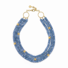 CAPUCINE DE WULF - BERRY AND BEAD TRIPLE STRAND NECKLACE OCEAN JADE
