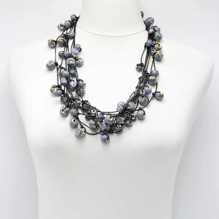 CERAMIC BEAD NECKLACE 4 STRAND
