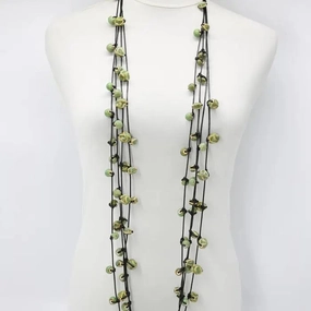 CERAMIC BEAD NECKLACE 4 STRAND