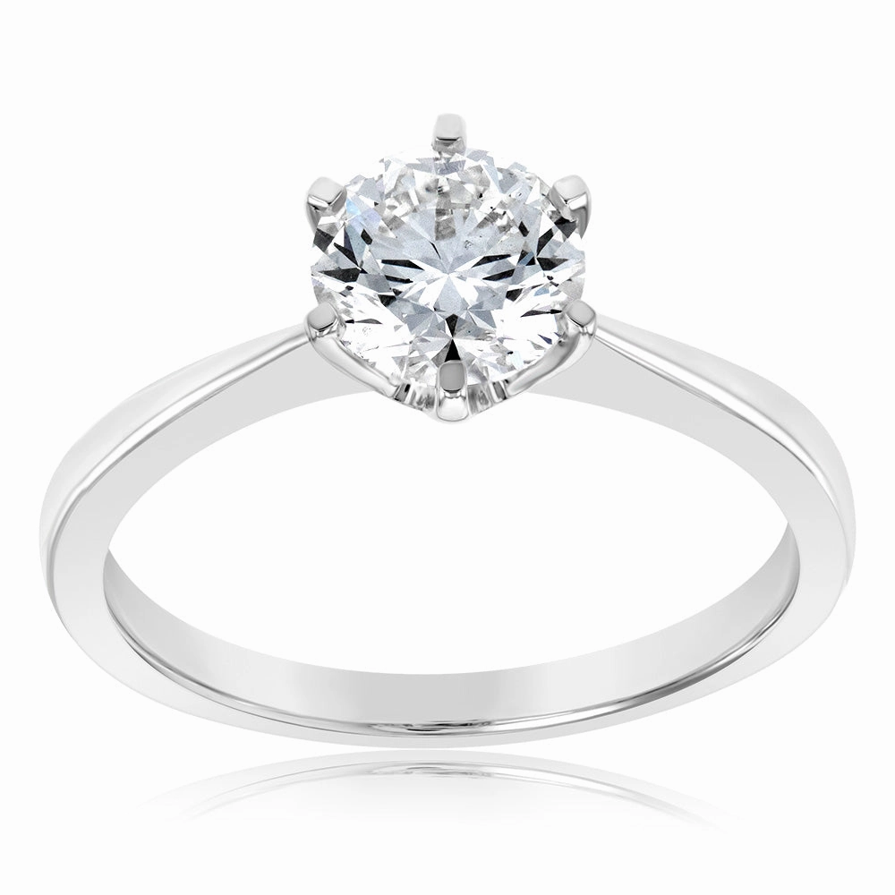Certified Luminesce Lab Grown 1 Carat Solitaire Engagement Ring in 18ct White Gold