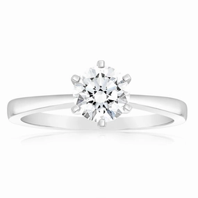 Certified Luminesce Lab Grown 1 Carat Solitaire Engagement Ring in 18ct White Gold