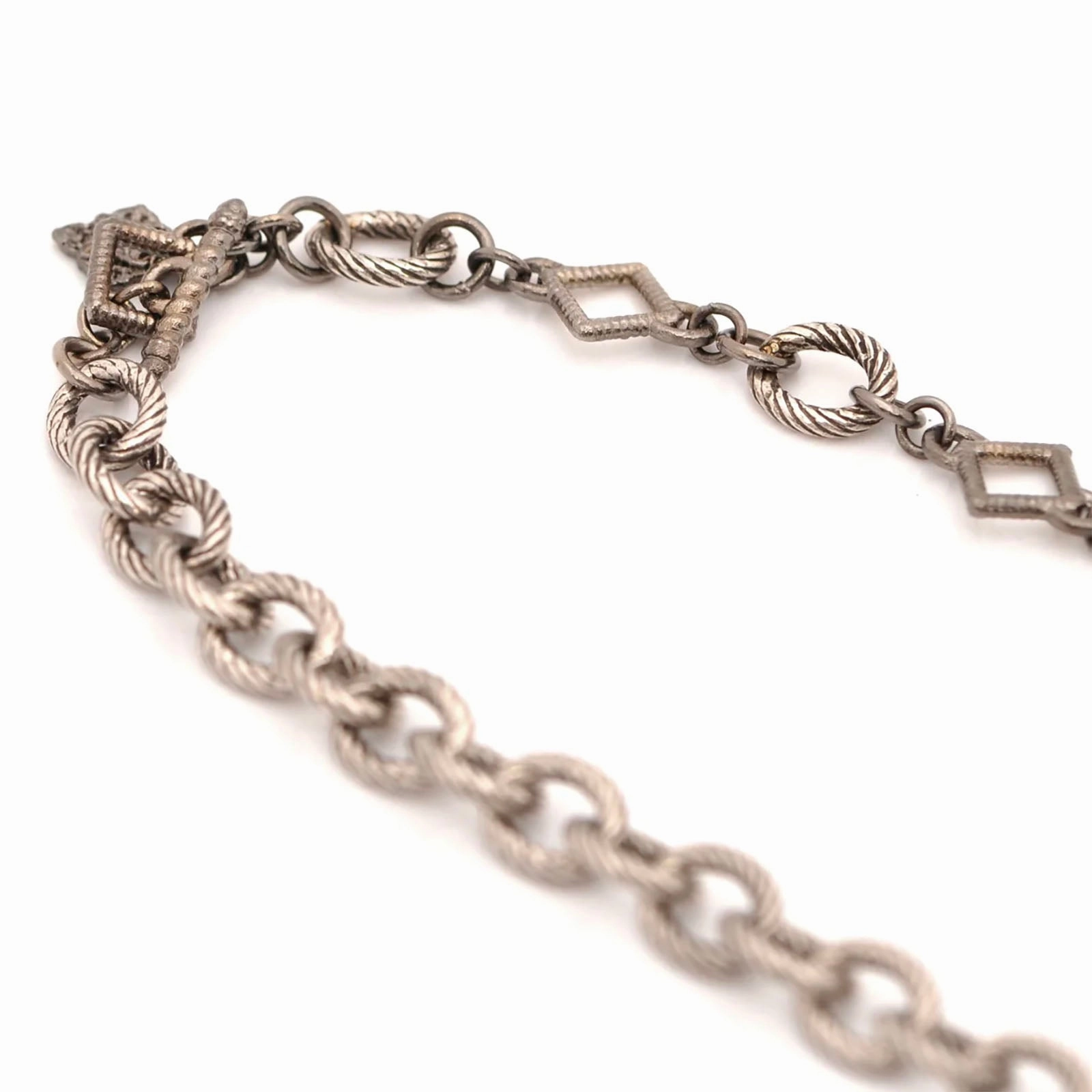 Chain Link Necklace with Pav Paperclip