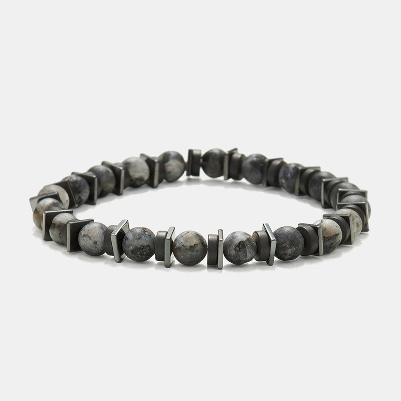 Chrysostomos Handmade Bracelet with Natural Matte Larvikite Mineral Stones