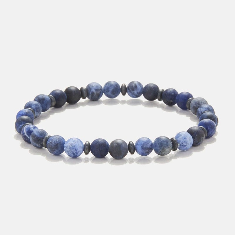Chrysostomos Handmade Bracelet with Natural Mineral Stones of Matte Sodalite