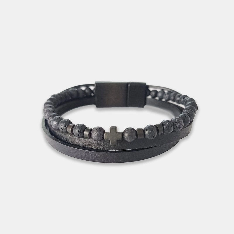 Chrysostomos Handmade Leather Bracelet with Tigera??s Eye