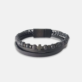 Chrysostomos Handmade Leather Bracelet with Tigera??s Eye