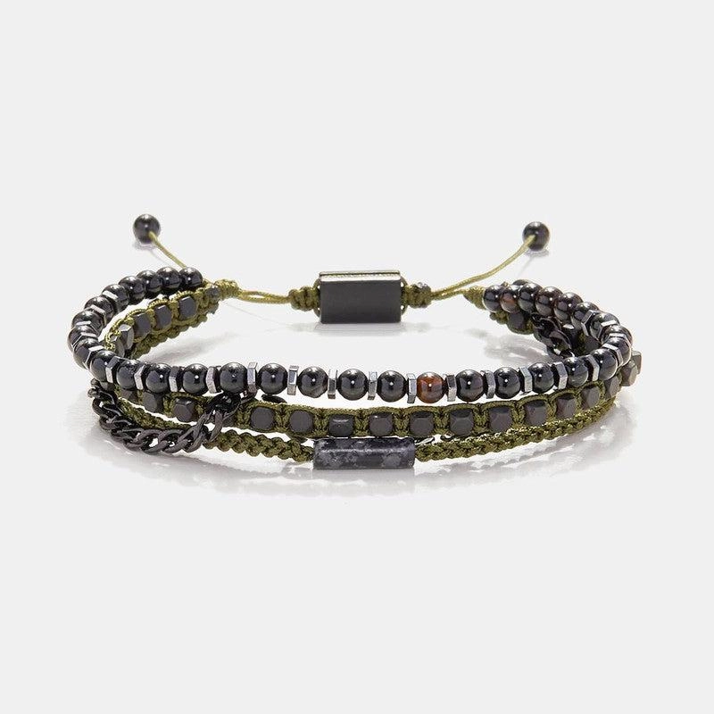 Chrysostomos Handmade Multi-Line Bracelet with Agate