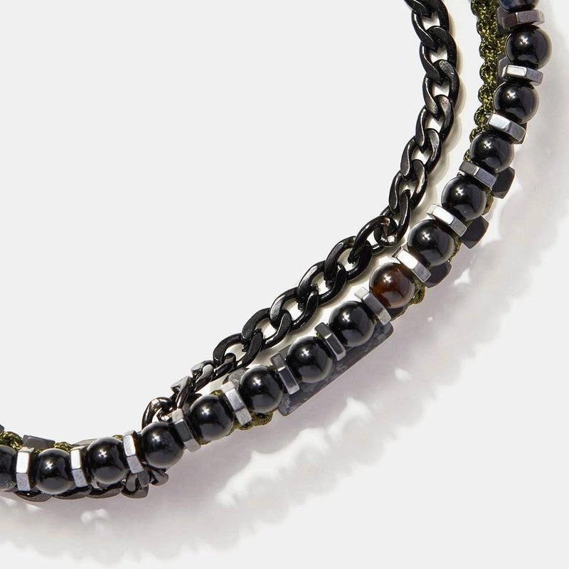 Chrysostomos Handmade Multi-Line Bracelet with Agate