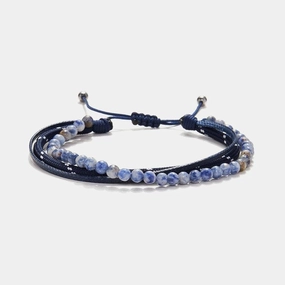 Chrysostomos Handmade Multi-Line Bracelet with Blue Sodalite