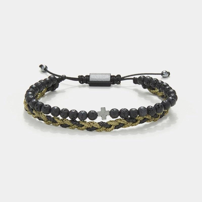 Chrysostomos Handmade Multi-Line Bracelet with Cross