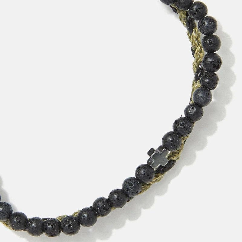 Chrysostomos Handmade Multi-Line Bracelet with Cross