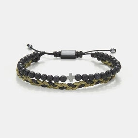Chrysostomos Handmade Multi-Line Bracelet with Cross
