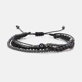 Chrysostomos Handmade Multi-Line Bracelet with Evil Eye