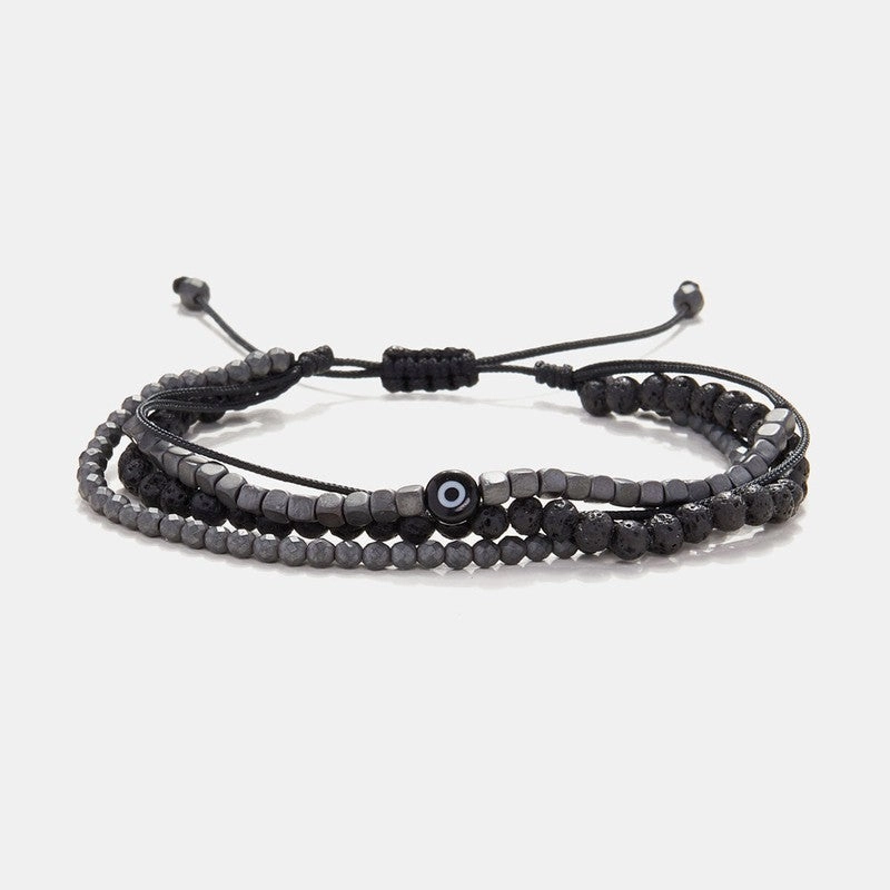 Chrysostomos Handmade Multi-Line Bracelet with Evil Eye