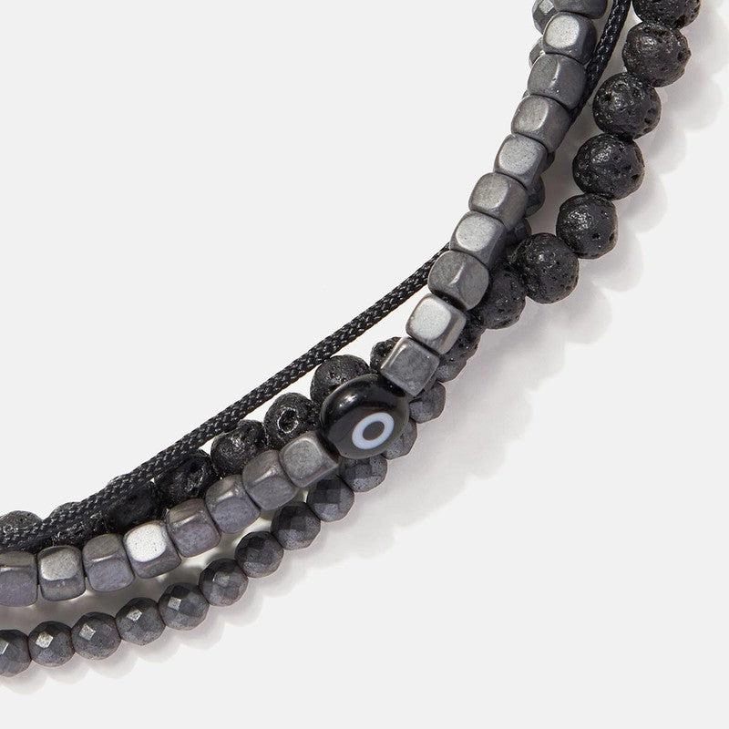 Chrysostomos Handmade Multi-Line Bracelet with Evil Eye