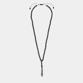 Chrysostomos Handmade Necklace with Triple bead Dangle Onyx