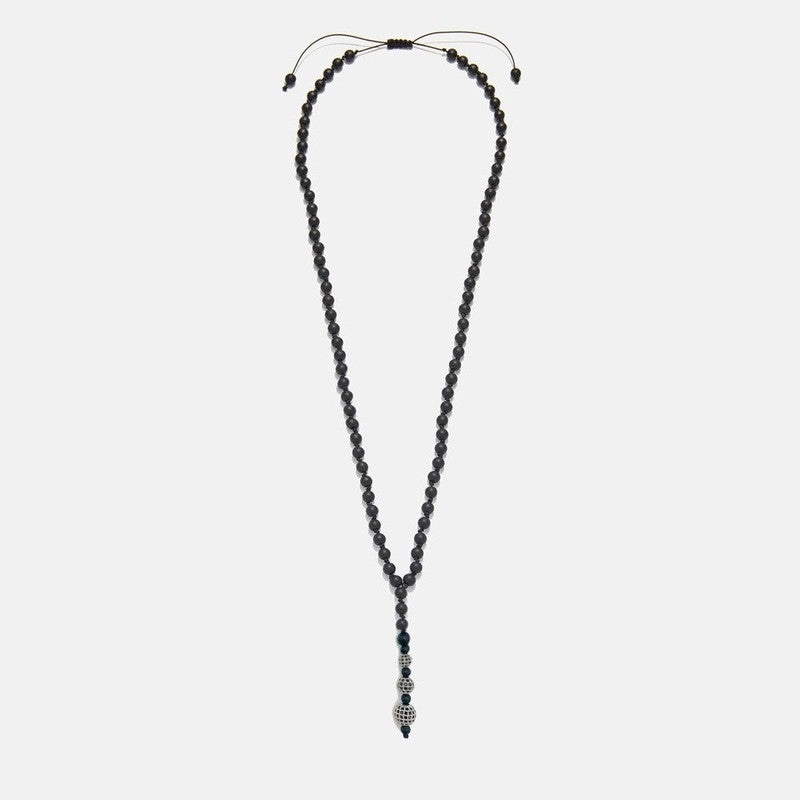 Chrysostomos Handmade Necklace with Triple bead Dangle Onyx