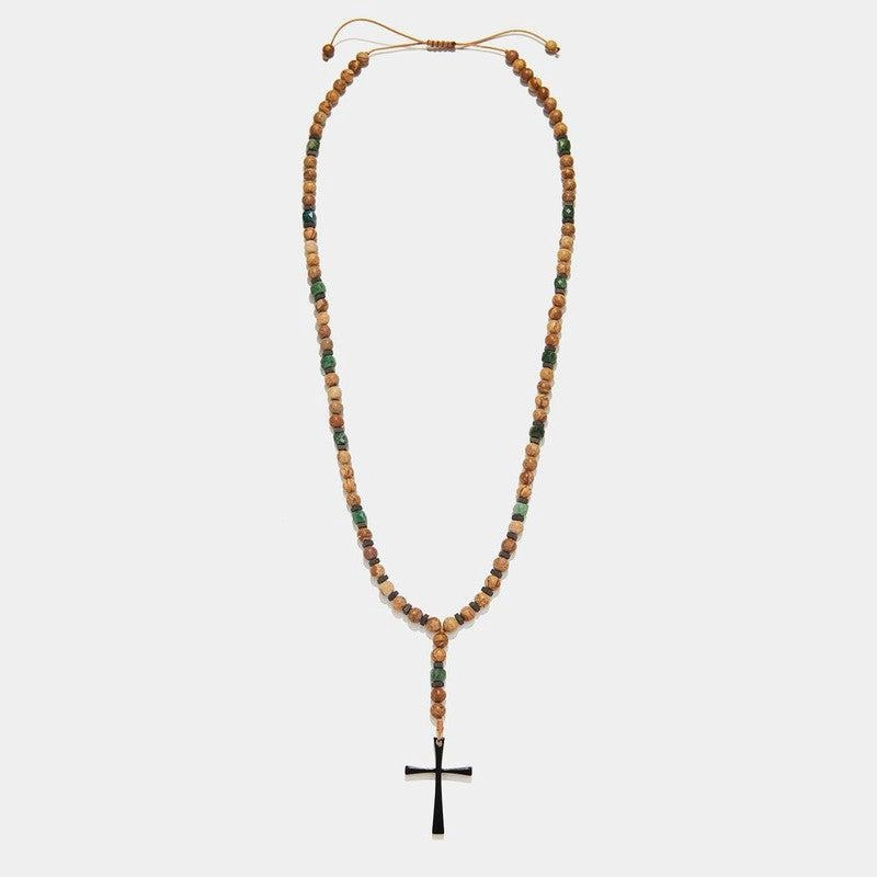 Chrysostomos Handmade Rosary Necklace with Jasper & Agate