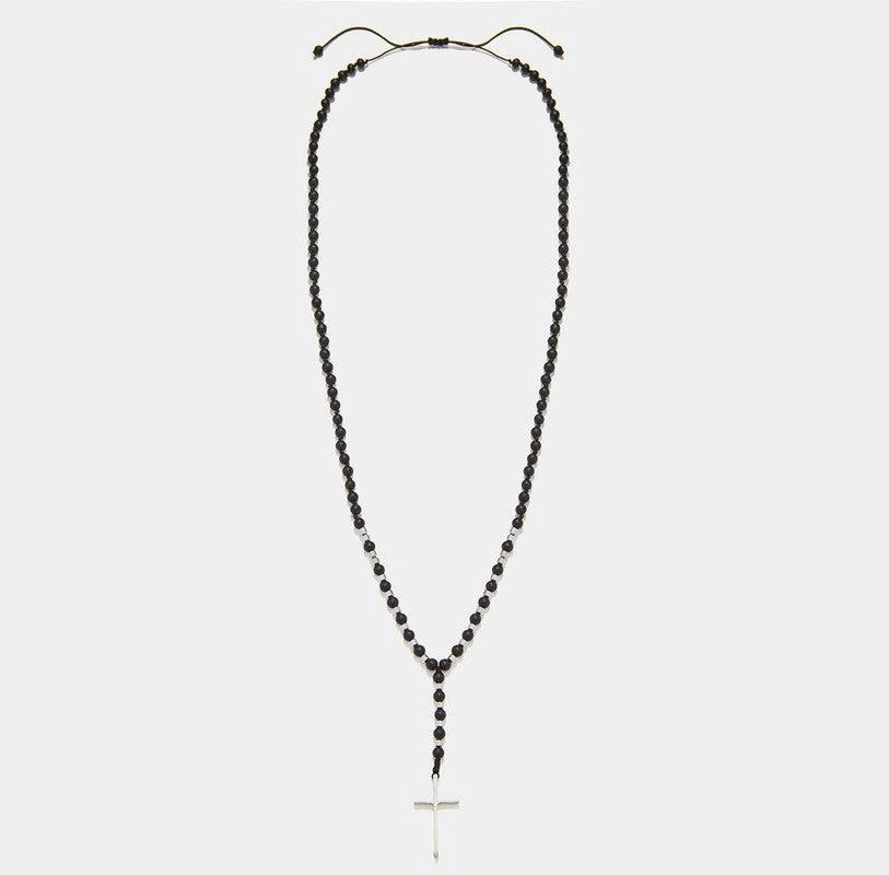 Chrysostomos Handmade Rosary Necklace with Onyx