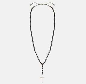 Chrysostomos Handmade Rosary Necklace with Onyx