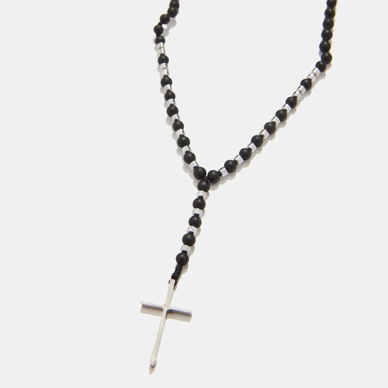 Chrysostomos Handmade Rosary Necklace with Onyx