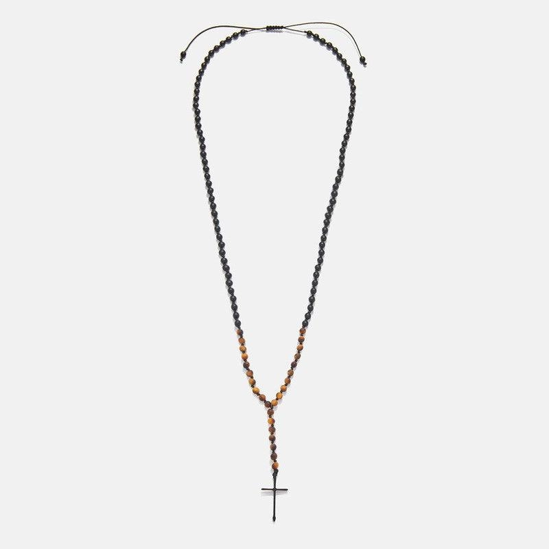 Chrysostomos Handmade Rosary Necklace with Onyx