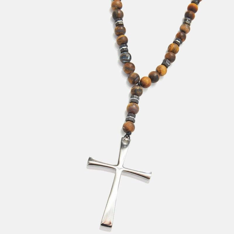 Chrysostomos Handmade Rosary Necklace with Tigera??s Eye