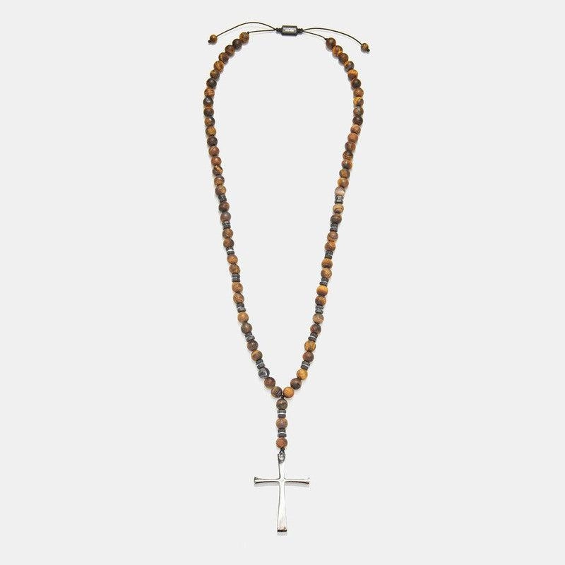 Chrysostomos Handmade Rosary Necklace with Tigera??s Eye
