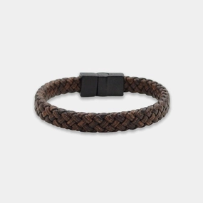 Chrysostomos Kids Bracelet Handmade, in Matte Brown Color. Magnetic clasp